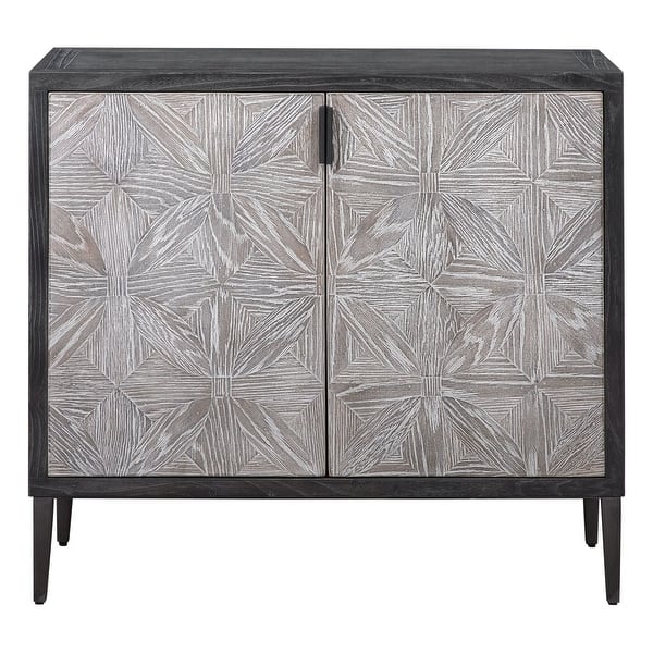 slide 2 of 6, Uttermost Laurentia 37" Wide 2 Shelf Lodge Style Accent Cabinet with Light Gray / Black