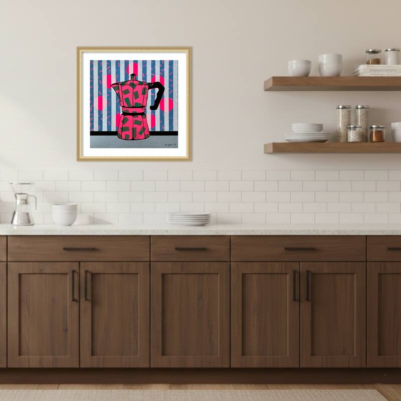 Latte by David Galan Wood Framed Wall Art Print