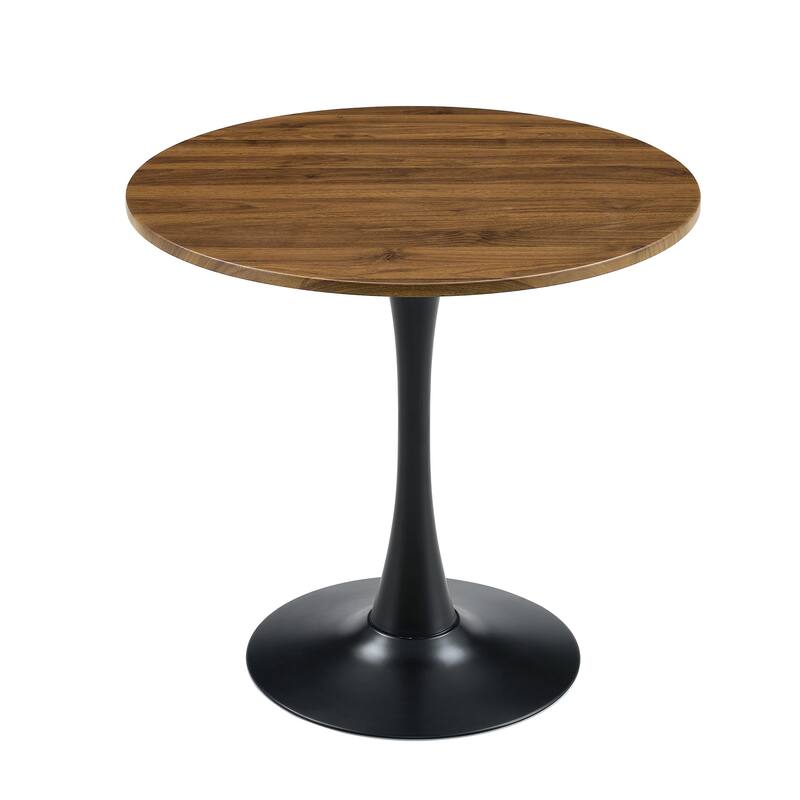 Round Thickened Table Top Coffee Table, Metal Pedestal Side Table Modern Bistro Table