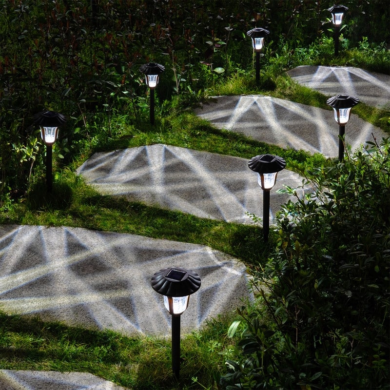 Solar Waterproof Cold White Pathway Lights 8 Pack - 8 Pack
