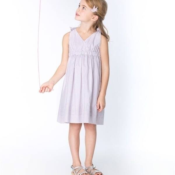 Shop European Fashion Summer Cotton Pinstripe Girls Dress Kids