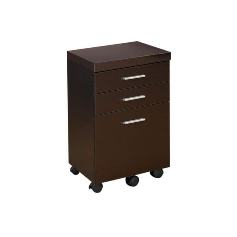 3-Drawer Mobile File Cabinet in Cappuccino - Cappuccino