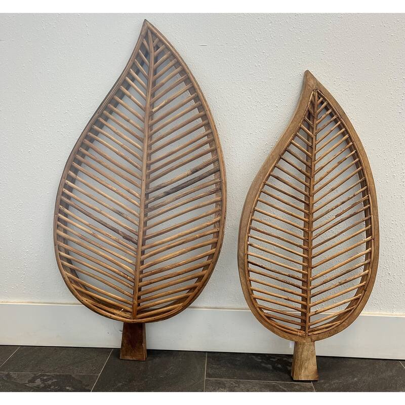 Set of 2 Decorative Leaves - Natural