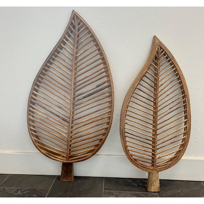 Set of 2 Decorative Leaves - Natural