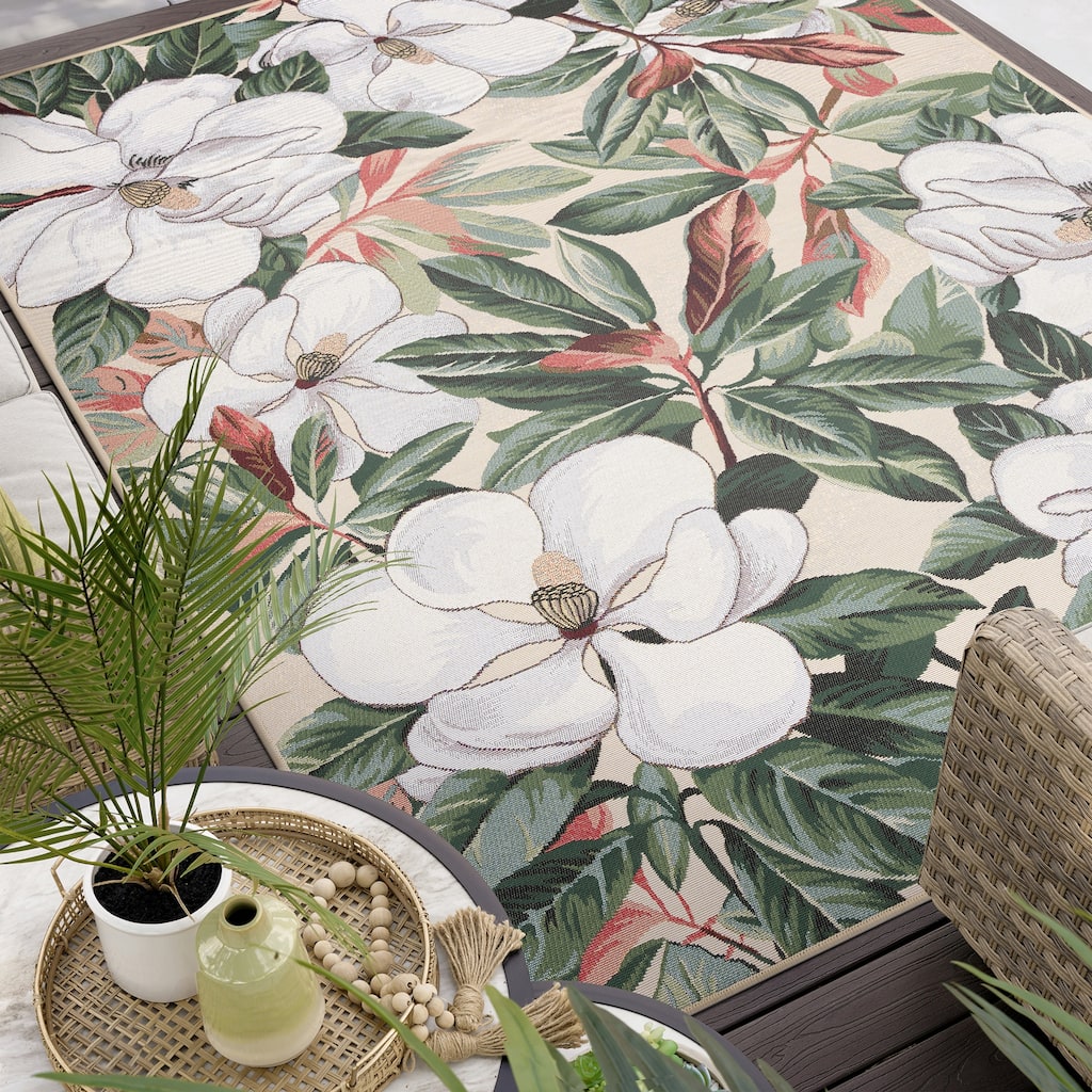 Sizzling Country Floral & Botanical Indoor/Outdoor Area Rug