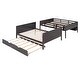 preview thumbnail 8 of 22, Full Over Full Bunk Bed with Twin Trundle and Bookshelf, Solid Pine Wood Frame, Separable Design, for Kids and Teens