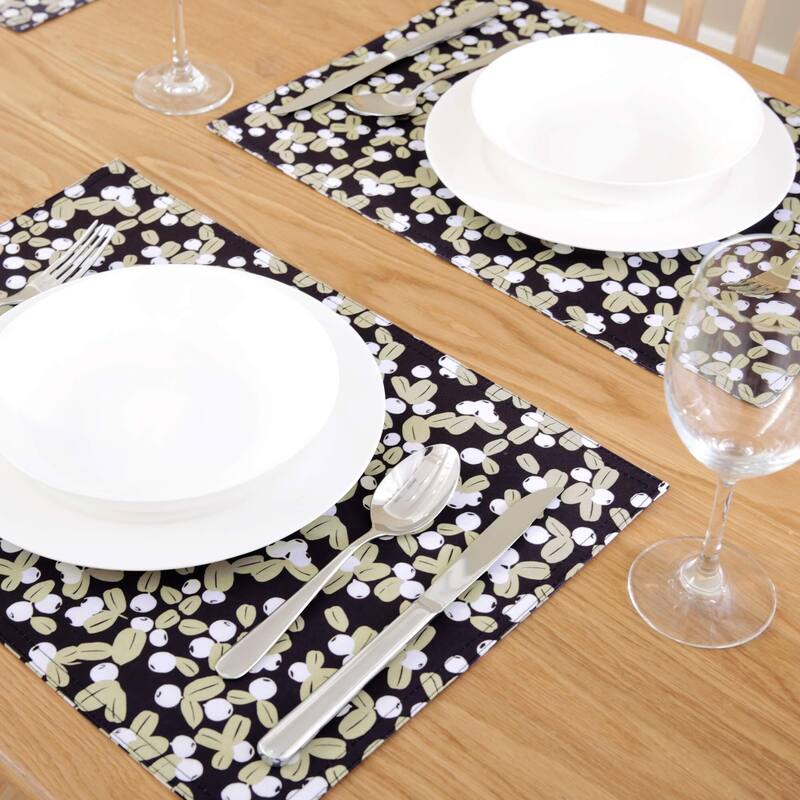 Rustic Forest Berries Reversible Placemats Set of 4 (12x18") - 12x18 Inch