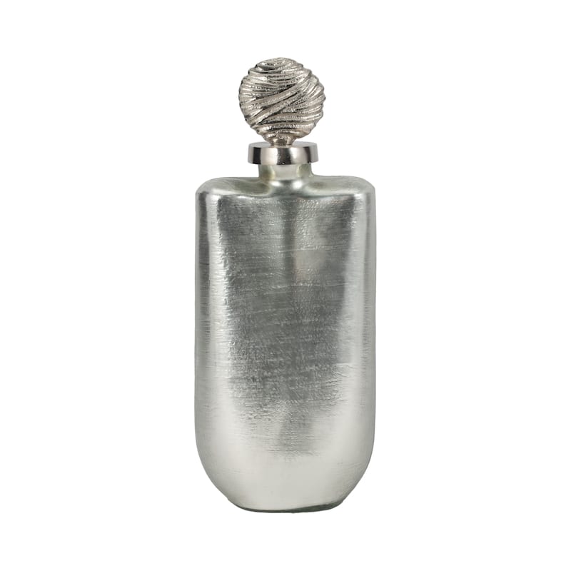 Sagebrook Home Glass and Aluminum Decorative Bottle Jar for Modern Homes