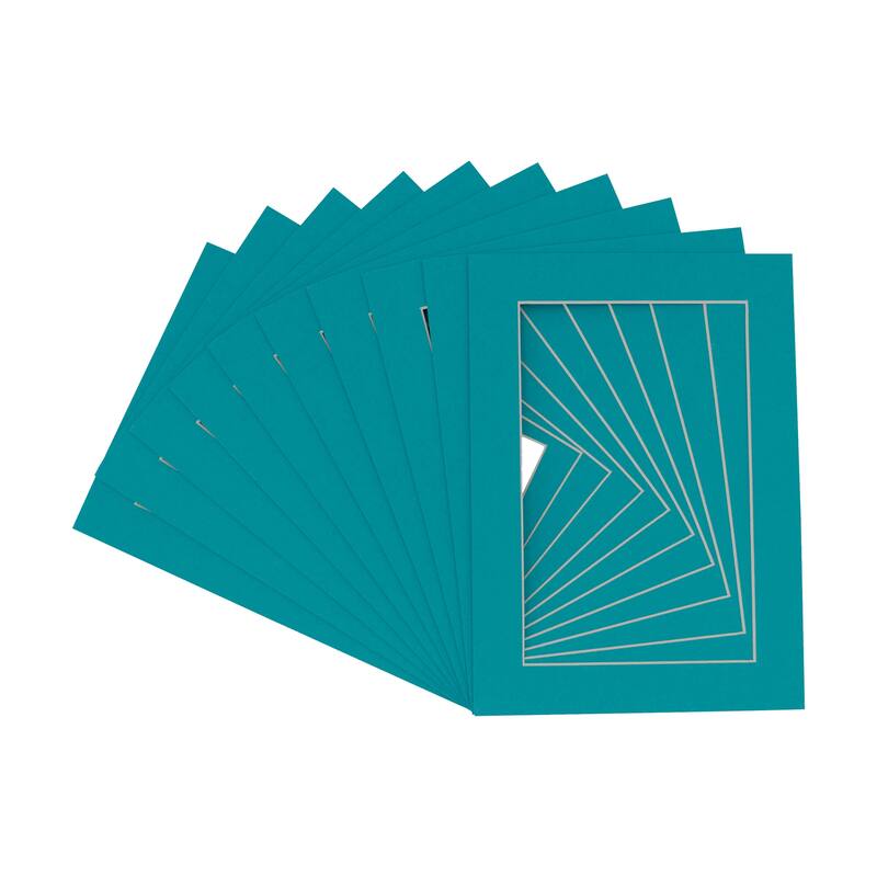 8x12 Mat Bevel Cut for 6x9 Photos Acid Free Teal Blue Precut Matboard