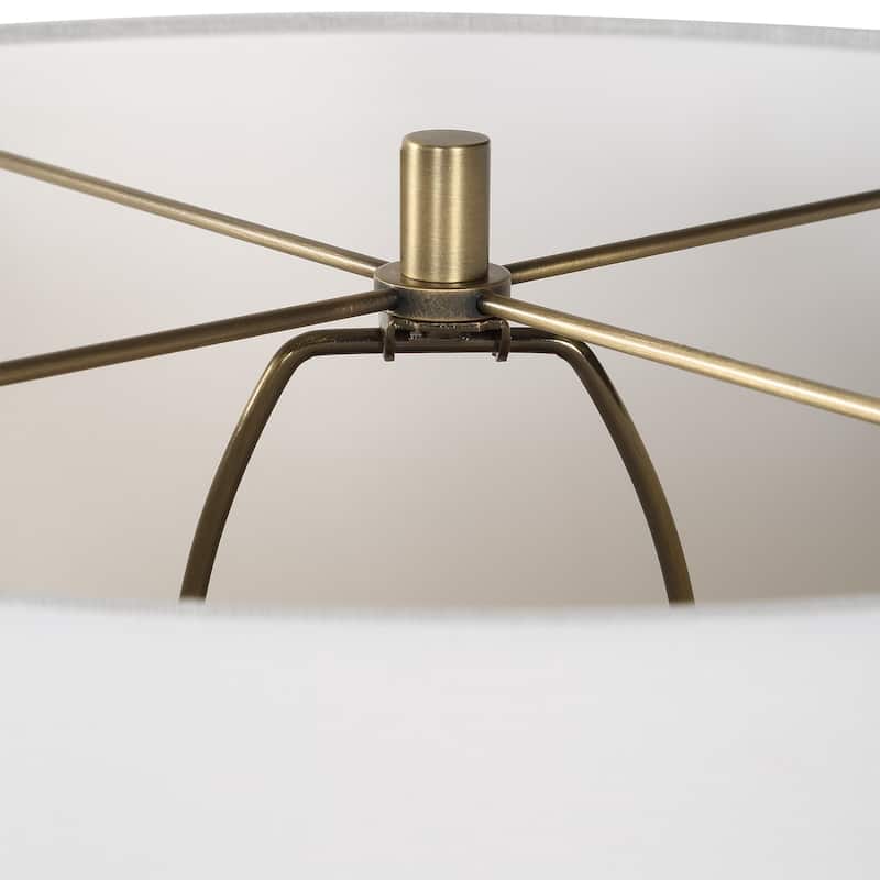 Scalloped Table Lamp with Drum Shade - 28.5"
