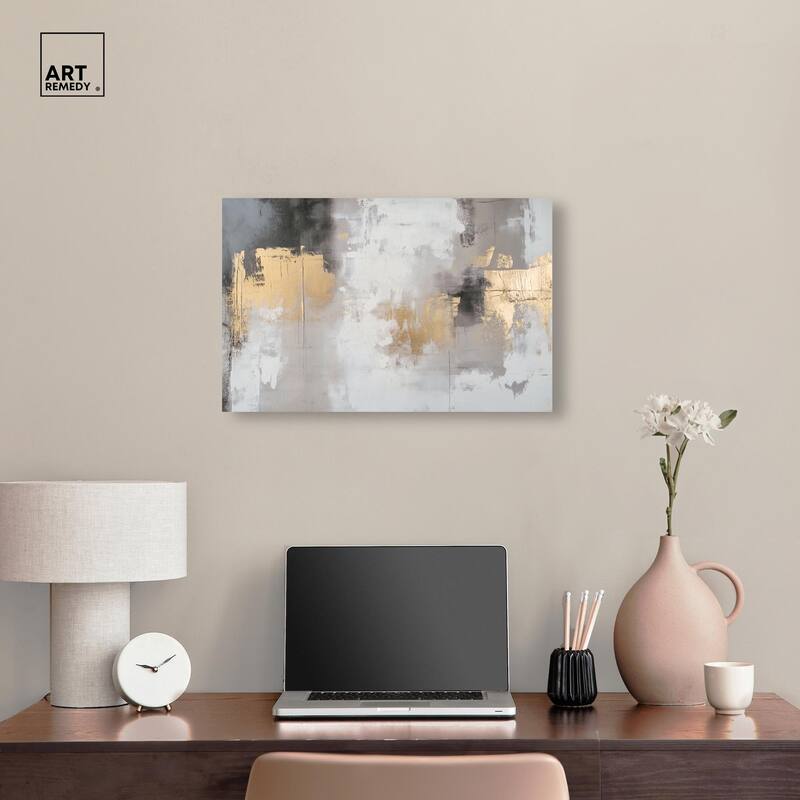 Gilded Gray I Canvas by Art Remedy, Gallery Wrapped