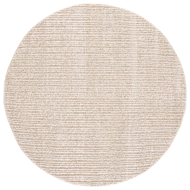 SAFAVIEH Handmade Natural Fiber Couture Mattie Wool Rug - 6' Round - Beige