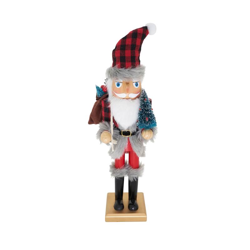 Traditional Nutcracker Figurine, Holiday Décor - Santa with Tree - 15"
