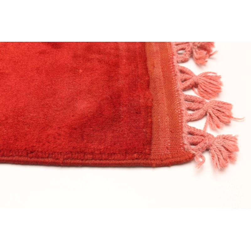 ECARPETGALLERY Hand-knotted Color Transition Red Wool Rug - 2'8 x 6'5