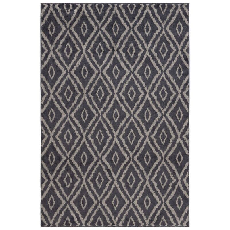 SAFAVIEH Pyramid Whitney Boho Geometric Rug - 4'5" x 6'5" - Charcoal/Light Grey