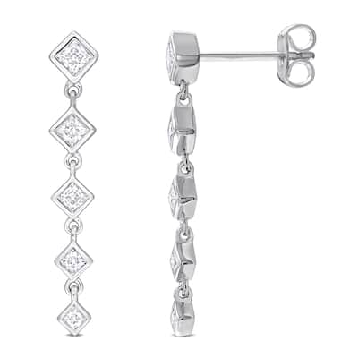 Miadora 5/8ct TGW Created Moissanite-White Fashion Post Earrings in Sterling Silver