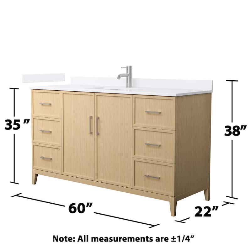 Elan 60-inch Single Vanity, Single Hole Quartz Top