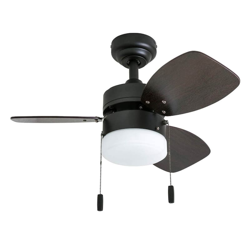 30" Honeywell Ocean Breeze Guilded Espresso Modern Indoor LED Ceiling Fan with Light, Pull Chain