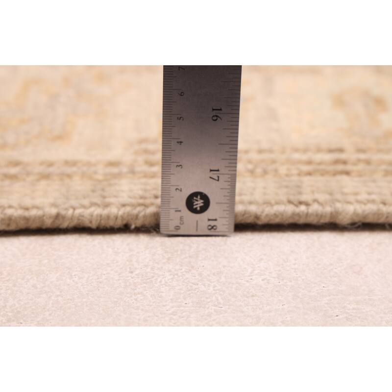 ECARPETGALLERY Hand-knotted Modern Oushak Light Grey Wool Rug - 3'0 x 15'11