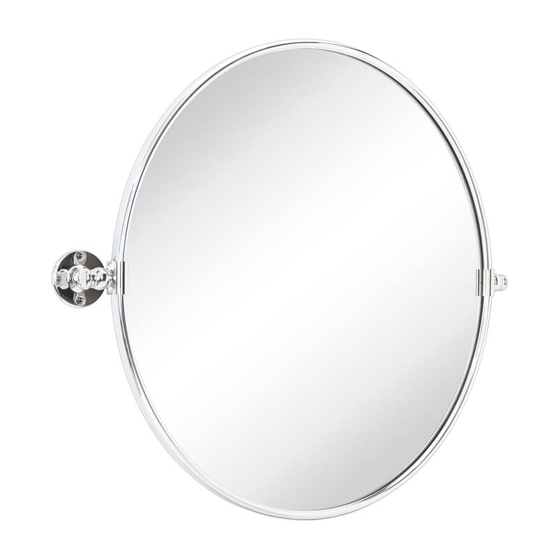 TEHOME Adlina Round Metal Wall Mirror - 24'' x 24'' - Chrome