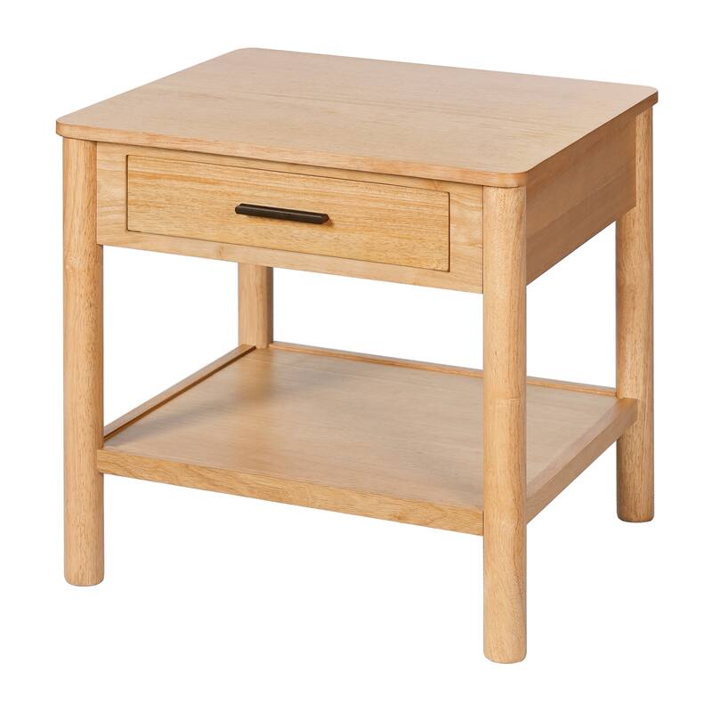 Christopher Knight Home - Livia Round Solid Wood End Table with Drawer and Open Shelf
