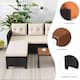 Wicker Patio Furniture Sets - 3 Piece Rattan Outdoor Sectional Sofa Set