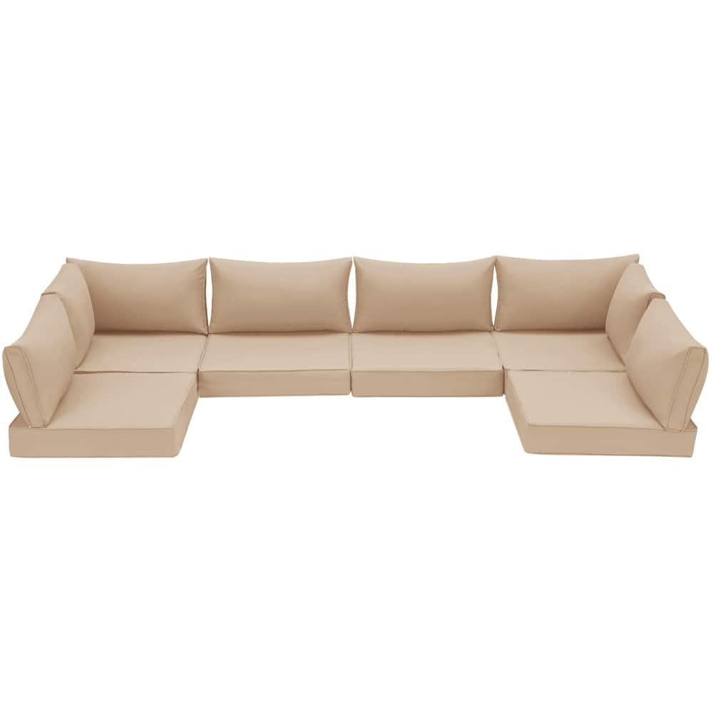 Outdoor Replacement Cushions for Patio Furniture, Waterproof & Non-Slip 4" Sofa Cushions, 6-Seat Conversation Sets, UV-Resistant