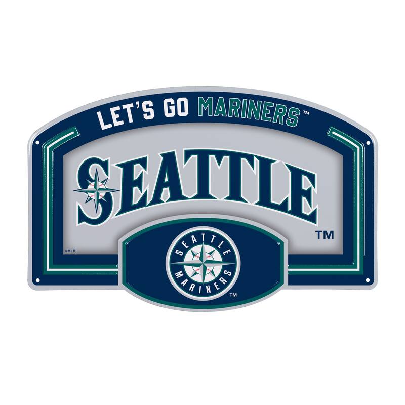 Seattle Mariners Embossed Steel Wall Sign, 11" x 17"