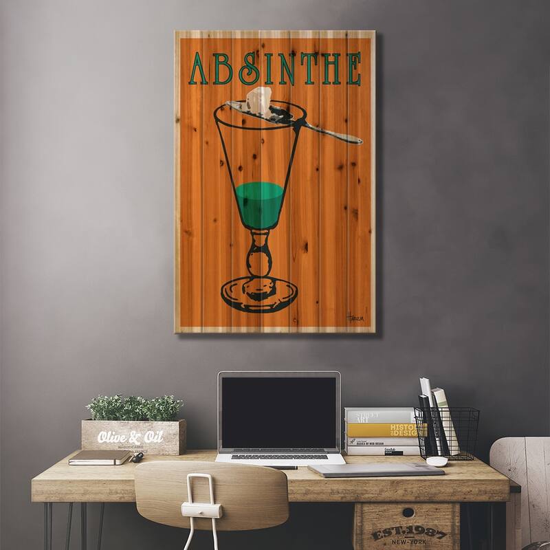 Absinthe Print On Wood by Lee Harlem - Multi-Color