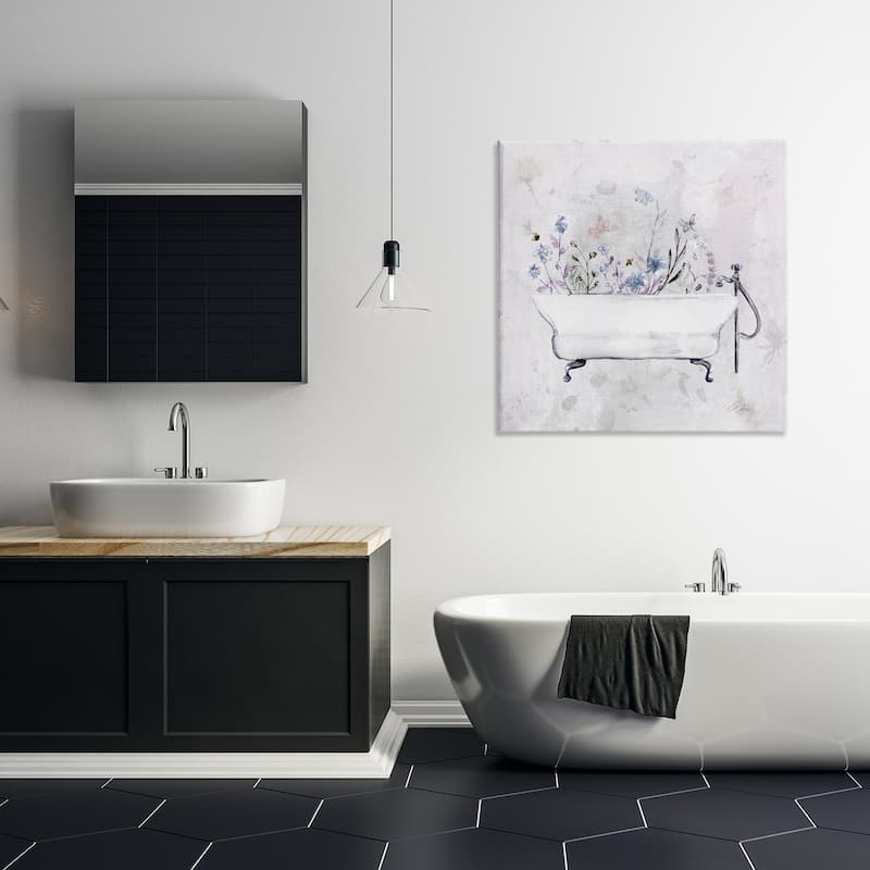 Stupell Antique Bathtub Botanicals Canvas Wall Art Design By Stella Chang