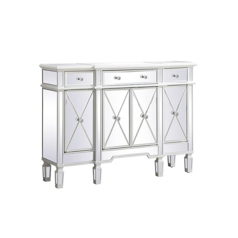 Contemporary 3-drawer 4-door Mirrored Cabinet