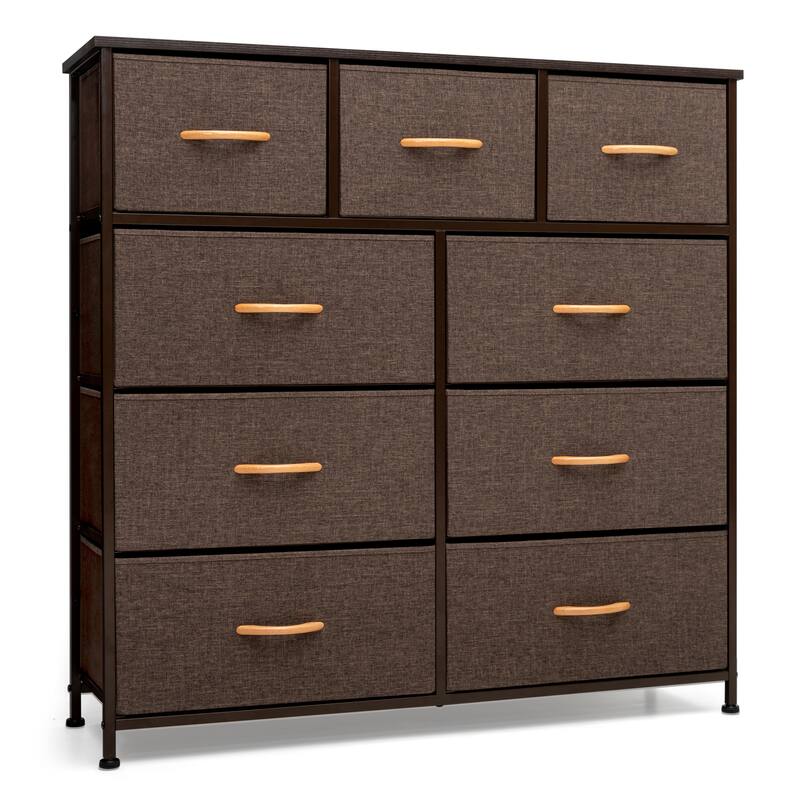 VredHom Extra Wide 9 Drawers Fabric Dresser Storage Organizer