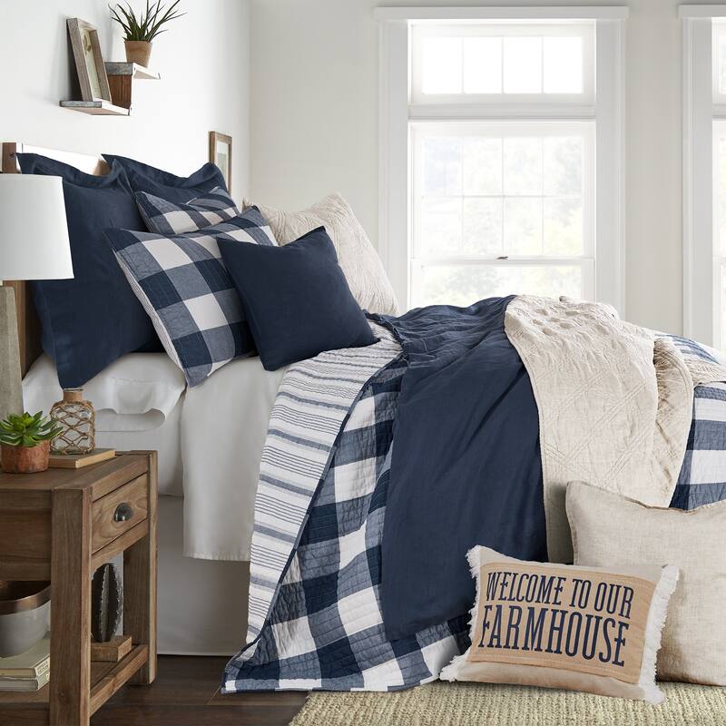 Camden Navy Full/Queen Quilt Set - Levtex Home