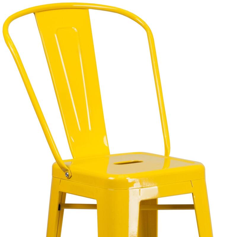 30'' High Metal Indoor-Outdoor Barstool with Back