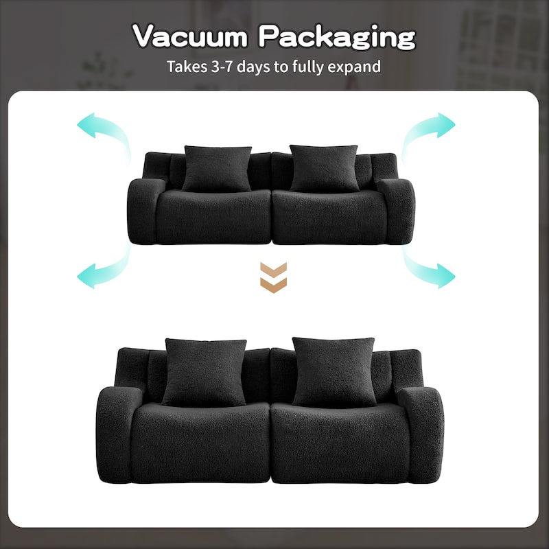 GDF Studio - Fairford 2-Seat Modular Sofa With Curved Armrests & Non-Slip Base