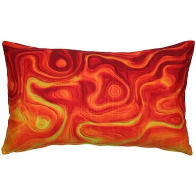 Catching Fire Orange 12x19 Throw Pillow with Polyfill Insert