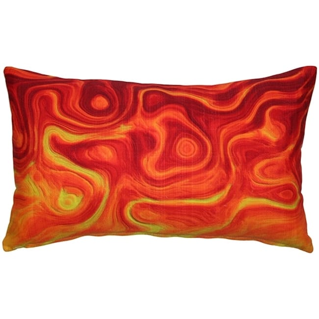 Catching Fire Orange 12x19 Throw Pillow with Polyfill Insert