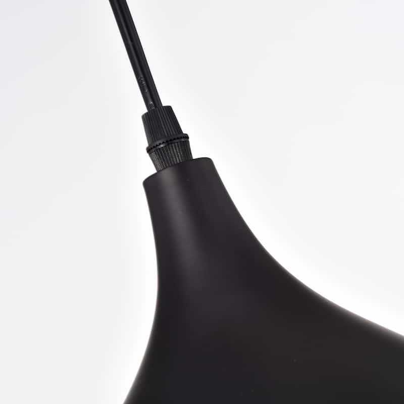 1-light Textured Black Hanging Pendant