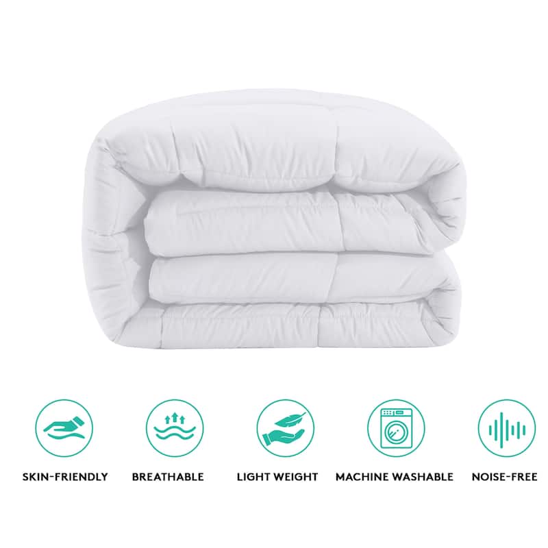 All Season Soft Comforter/Duvet Insert, Quilted and Peach-skin Processes, Machine Washable
