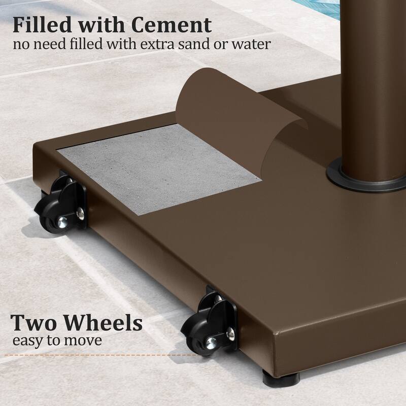 Pellebant Outdoor Market Umbrella Base Stand with Wheels