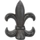 preview thumbnail 1 of 3, Set of 2 Fleur de Lis Lamp Finials, 2 3/8-inch Tall Black with Copper Highlight