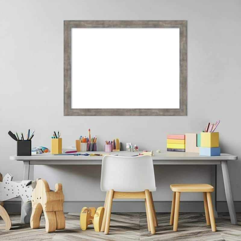 Amanti Art Marred Pewter Framed Dry Erase Magnetic Board