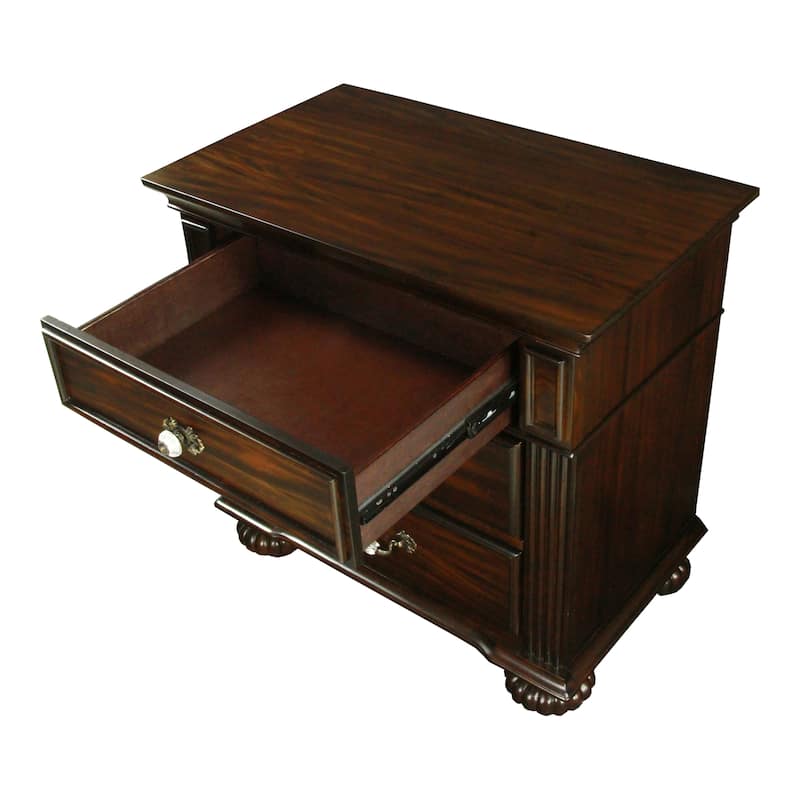 Vame Traditional Walnut Solid Wood 3-Piece Poster Bedroom Set by Furniture of America