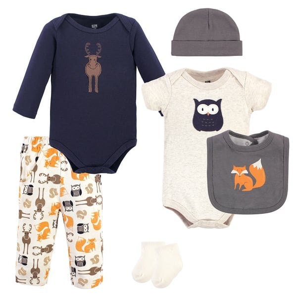 slide 1 of 1, Hudson Baby Infant Boy Cotton Layette Set, Owl 0-3 Months - Owl