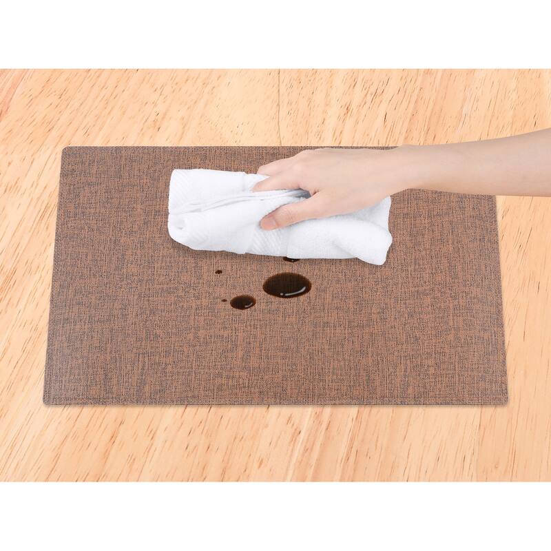 Placemats Set of 6 PU Placemats for Kitchen Dining Table Decor Heat Resistant Table Placemats Wipeable Table Mat - 18*12in
