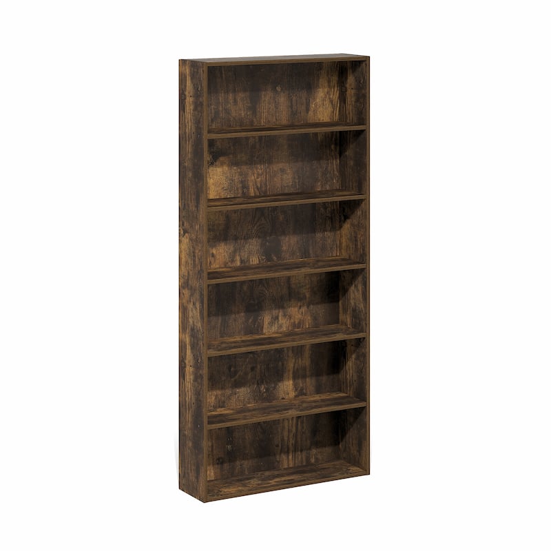 Furinno Basic 6-Tier Open Shelf Bookcase, Bookshelf, Storage Organizer, 7 x 24 x 53