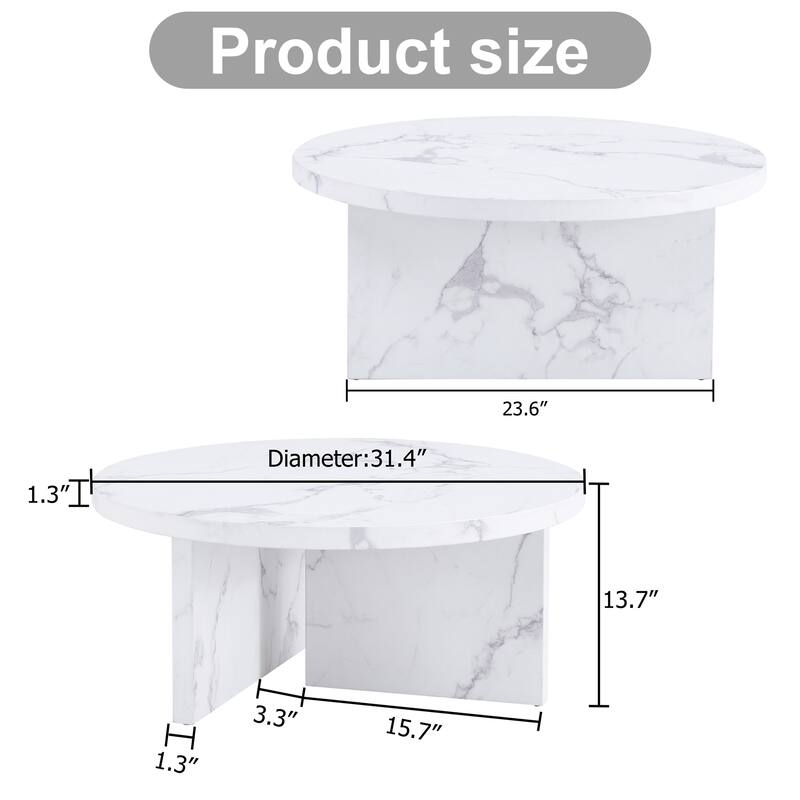 MDF material circular coffee table with texture