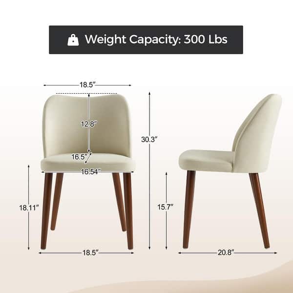 dimension image slide 6 of 9, HULALA HOME Melisa Solid Wood Dining Chair Set of 4