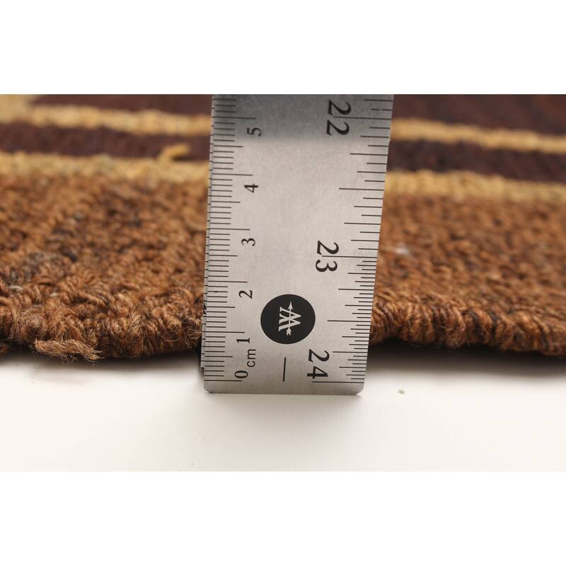 ECARPETGALLERY Flat-Weave Natural Brown Wool Tapestry Kilim - 2'11 x 4'11