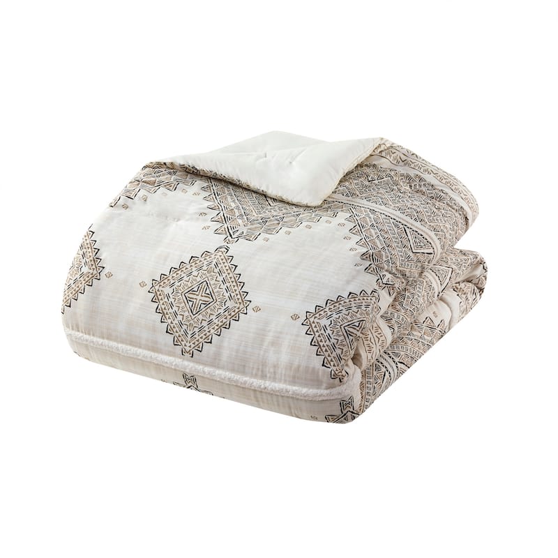 Madison Park Alba 4 Piece Printed Comforter Set with Throw Pillow